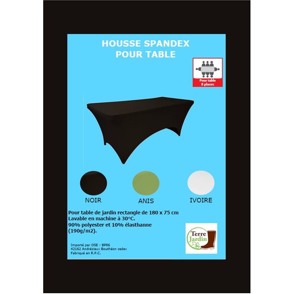 Terre Jardin - Nappe extensible pour table rectangulaire Unité Noir - Image 2