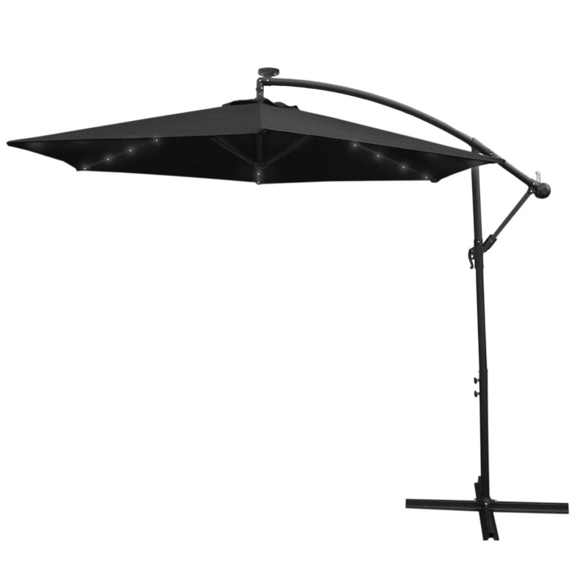 Monstershop - Parasol Noir 3m avec LED's Intégrés - Image 1