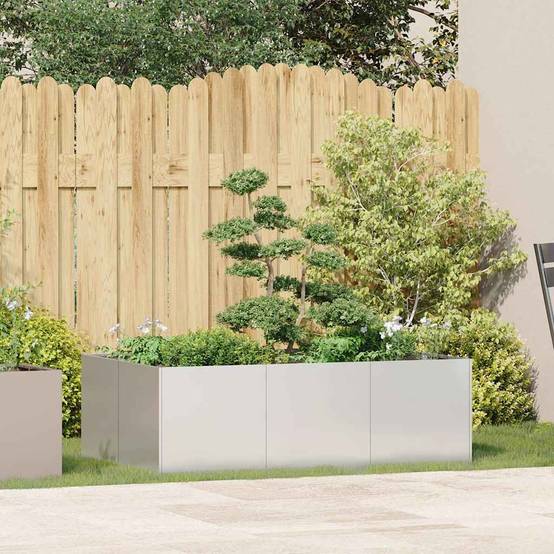 ComfortXL - Jardinière surélevée acier inoxydable jardin potager plantes argenté 120x40cm - ComfortXL Outdoor Living - Image 3