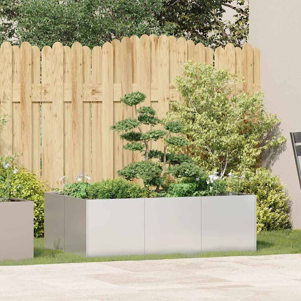 ComfortXL - Jardinière surélevée acier inoxydable jardin potager plantes argenté 120x40cm - ComfortXL Outdoor Living - Image 3