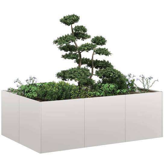 ComfortXL - Jardinière surélevée acier inoxydable jardin potager plantes argenté 120x40cm - ComfortXL Outdoor Living - Image 1