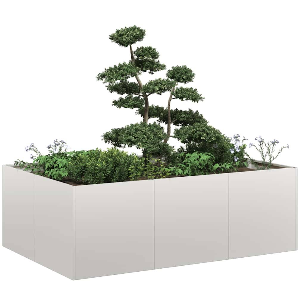 ComfortXL - Jardinière surélevée acier inoxydable jardin potager plantes argenté 120x40cm - ComfortXL Outdoor Living - Image 1