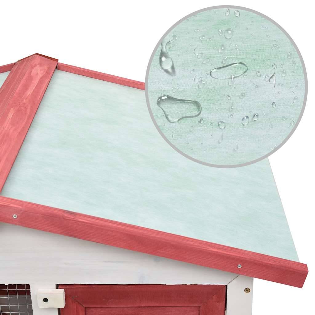 Grand clapier à lapin en bois 2 niveaux avec rampe extérieur Rouge – ComfortXL Outdoor Living - Image 6