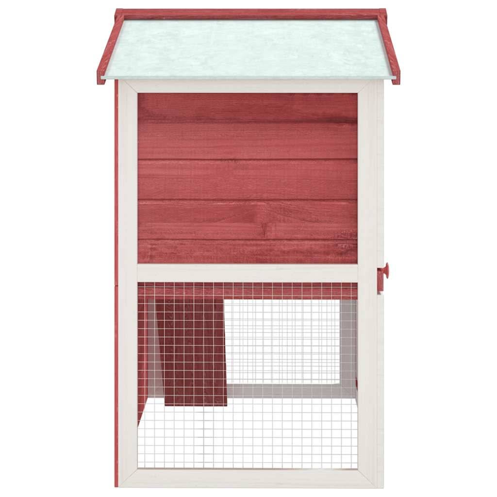 Grand clapier à lapin en bois 2 niveaux avec rampe extérieur Rouge – ComfortXL Outdoor Living - Image 4