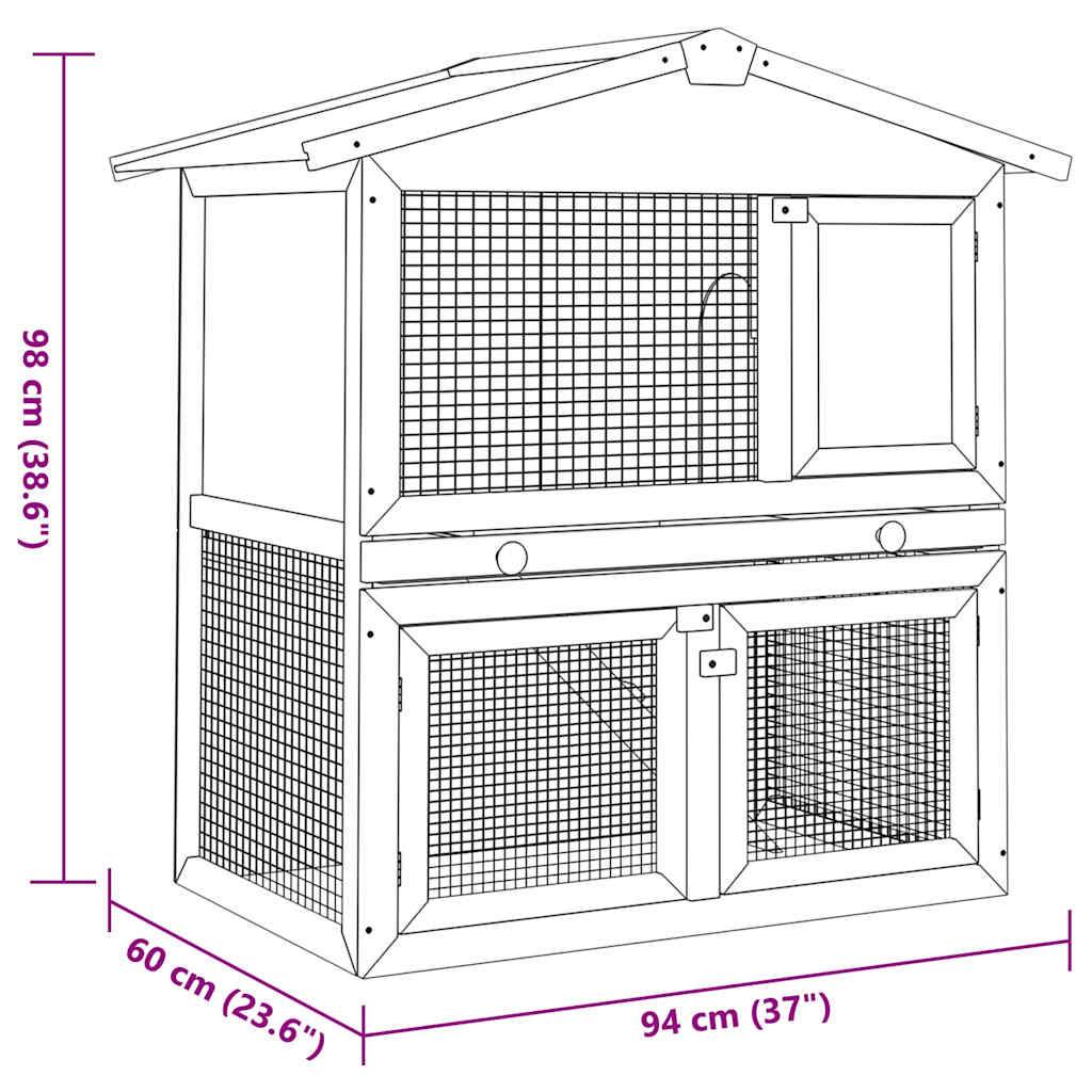 Grand clapier à lapin en bois 2 niveaux avec rampe extérieur Rouge – ComfortXL Outdoor Living - Image 7