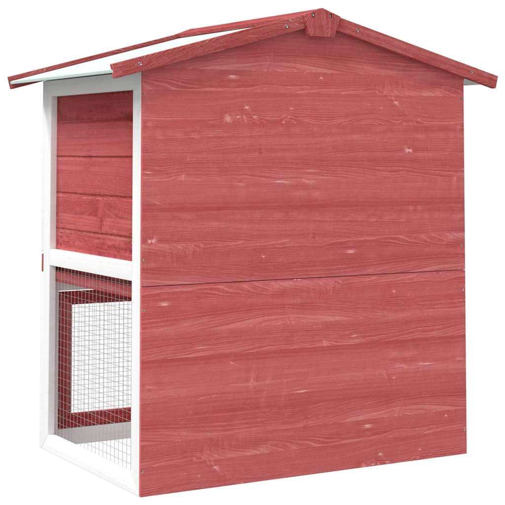 Grand clapier à lapin en bois 2 niveaux avec rampe extérieur Rouge – ComfortXL Outdoor Living - Image 5