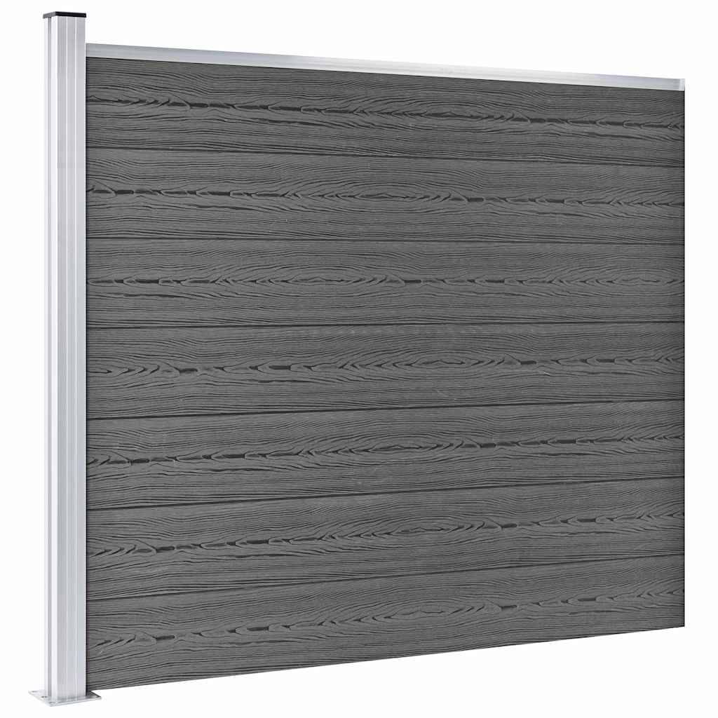 PANGIVO - Ensemble de panneau de clôture WPC Noir 526 x 146 cm - PANGIVO - Image 3