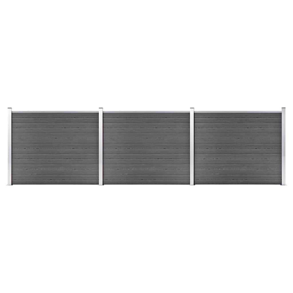 PANGIVO - Ensemble de panneau de clôture WPC Noir 526 x 146 cm - PANGIVO - Image 1