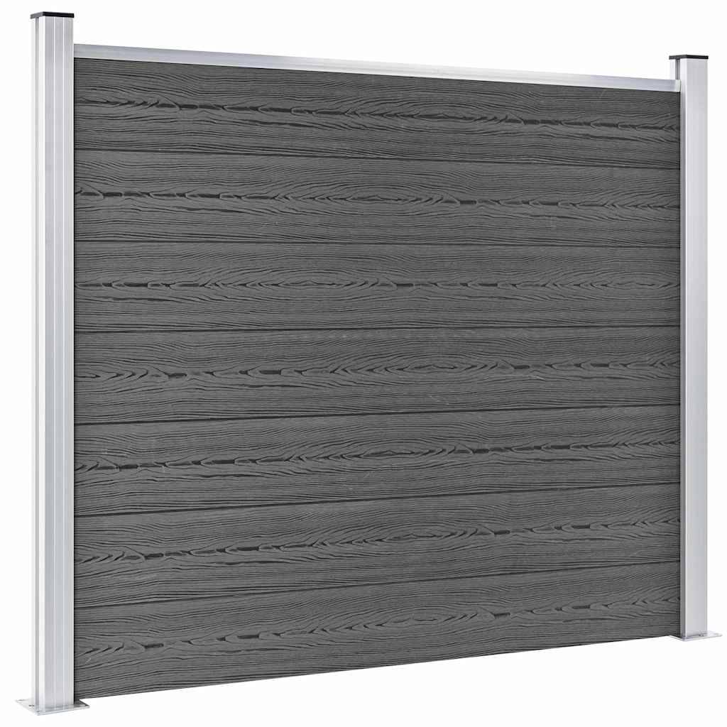 PANGIVO - Ensemble de panneau de clôture WPC Noir 526 x 146 cm - PANGIVO - Image 4
