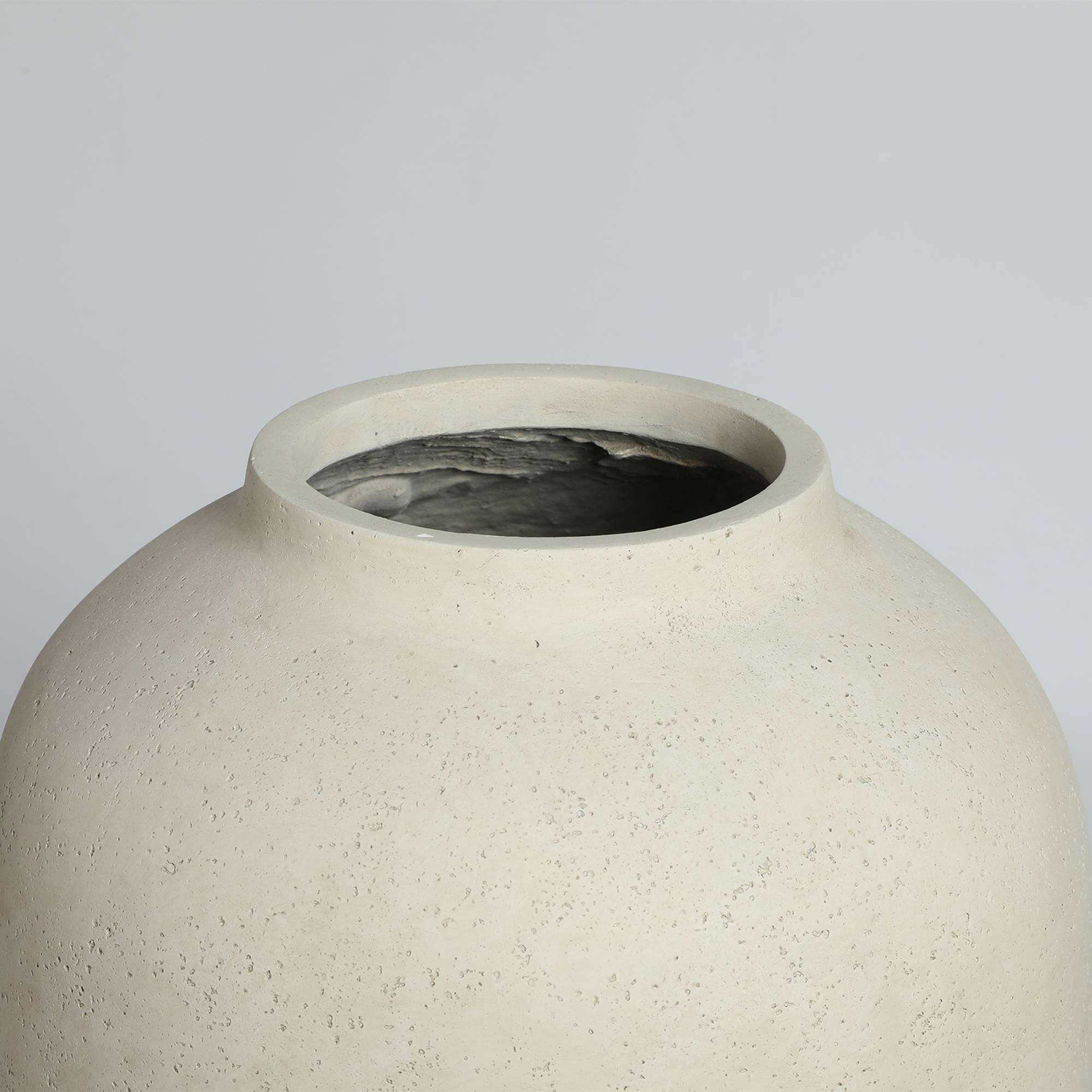 Grand pot de fleurs effet béton intérieur extérieur imperméable 30x51cm blanc - ComfortXL Outdoor Living - Image 8