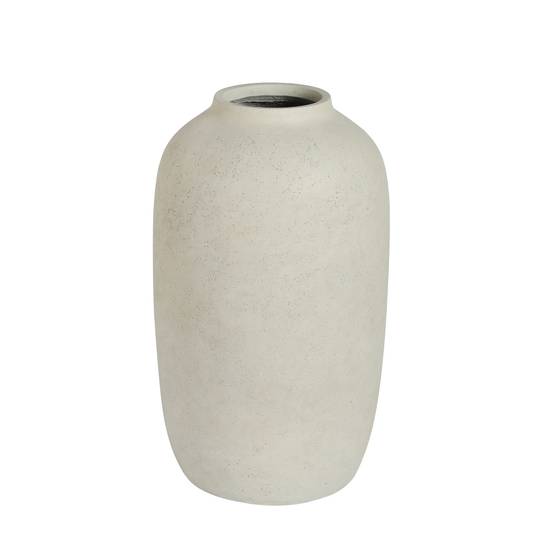 Grand pot de fleurs effet béton intérieur extérieur imperméable 30x51cm blanc - ComfortXL Outdoor Living - Image 7