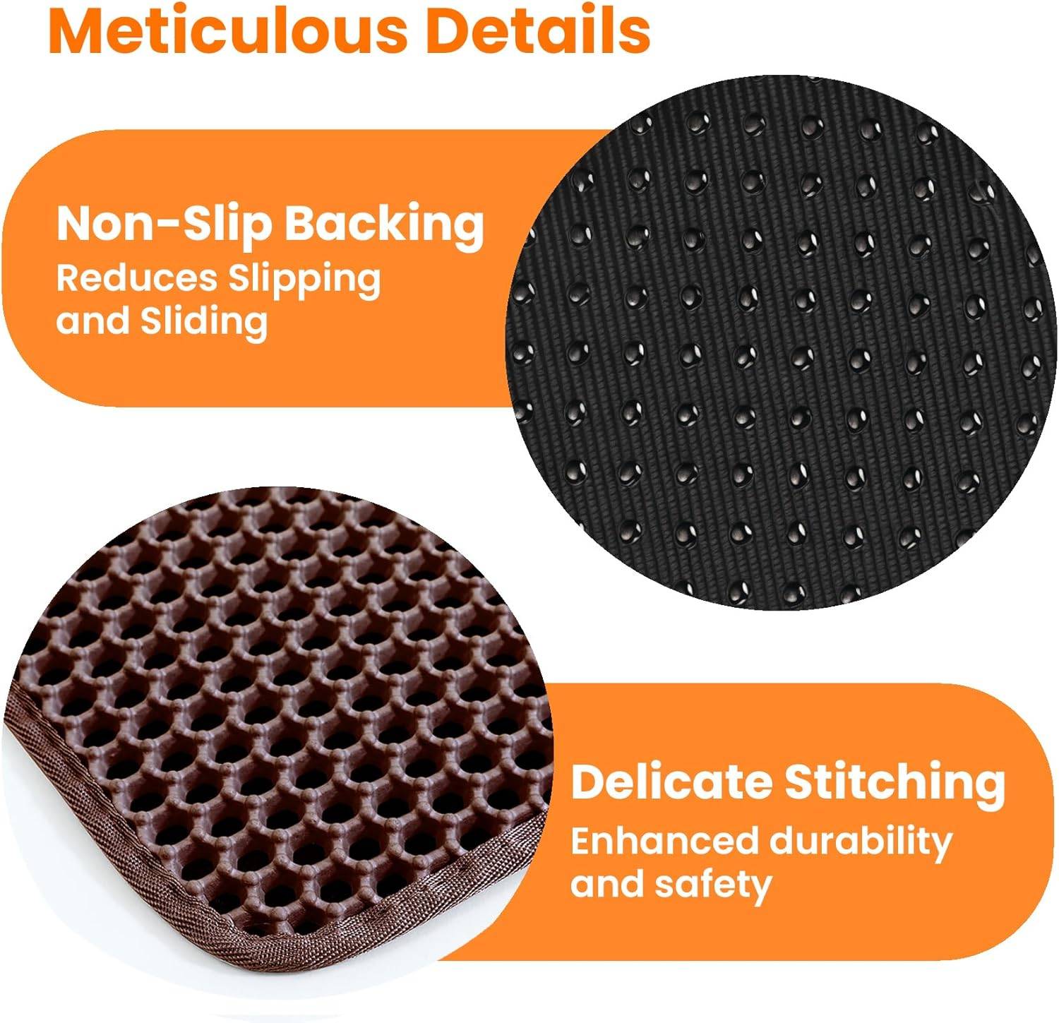 Tapis de litière pour chat, double couche, nid d'abeille, antidérapant, imperméable et anti-urine, accessoire pour chat, 40*50 cm, marron-Lytech - Image 6