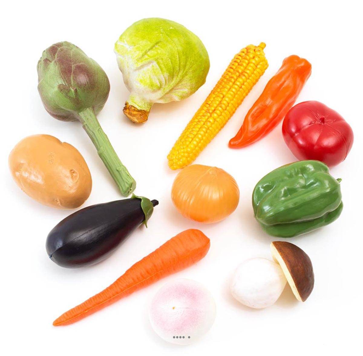 Artificielles - Légumes artificiels assortis en lot de 12 en Plastique soufflé