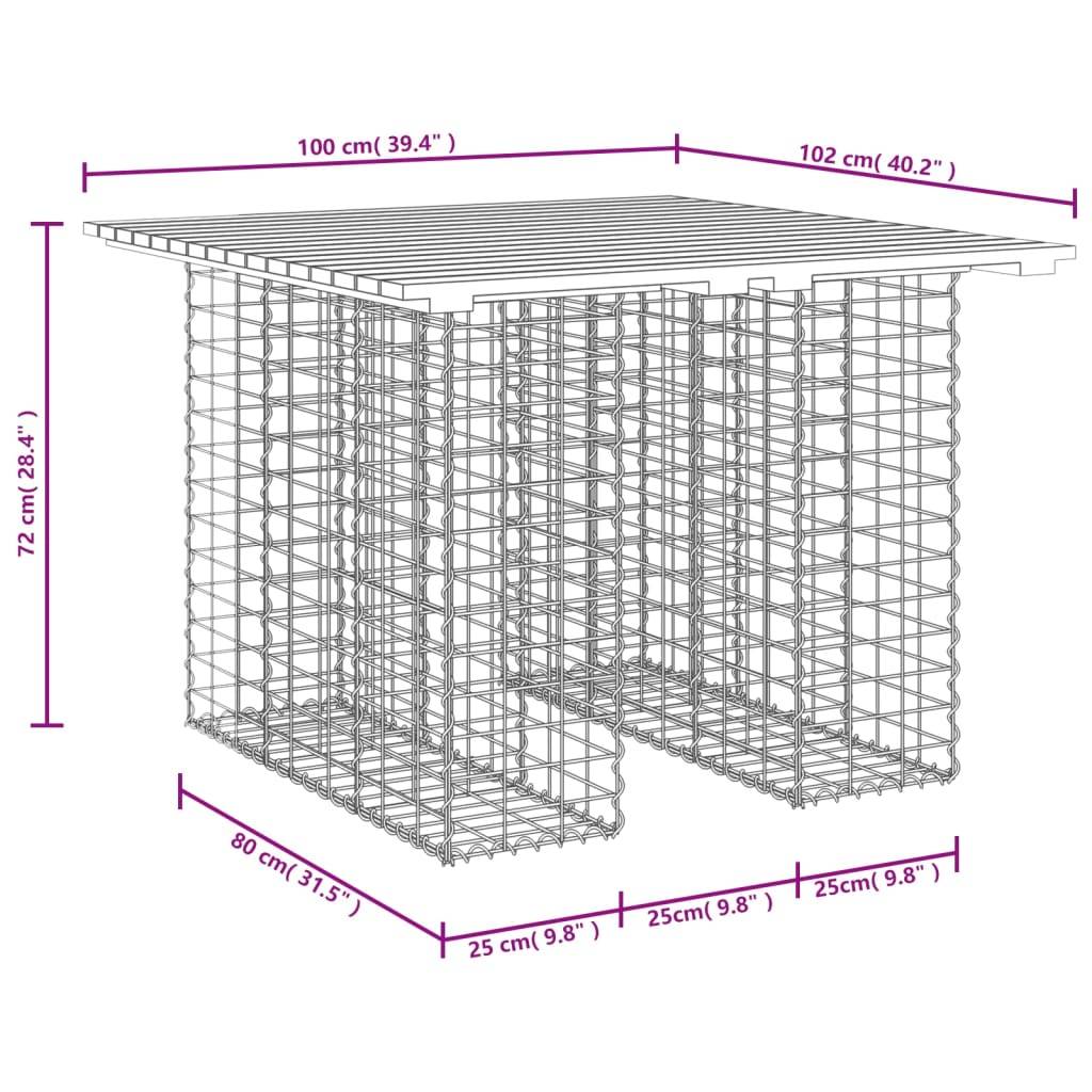 Maison Chic - Banc de jardin - Banc d'extérieur - Banquette design gabion 100x102x72 cm bois de pin imprégné-JU13959 - Image 7