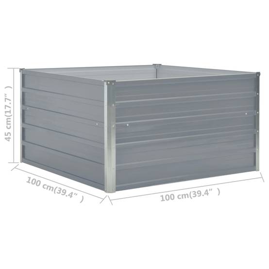 Vidaxl - Jardinière 100 x 100 x 45 cm Acier galvanisé Gris vidaXL 47022 - Image 3