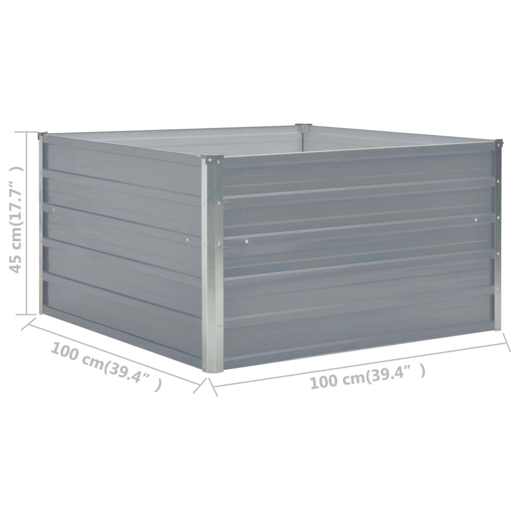 Vidaxl - Jardinière 100 x 100 x 45 cm Acier galvanisé Gris vidaXL 47022 - Image 3