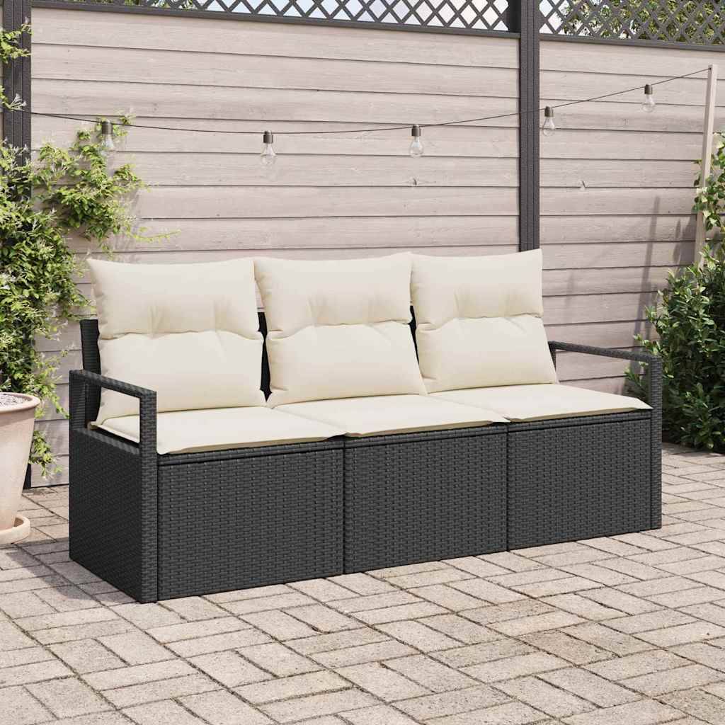 ComfortXL - Petit salon de jardin 3 places en polyrotin modulable pour balcon Noir – ComfortXL Outdoor Living
