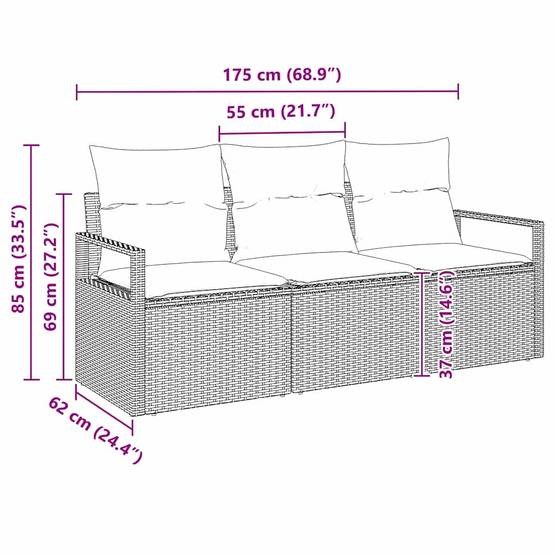 ComfortXL - Petit salon de jardin 3 places en polyrotin modulable pour balcon Noir – ComfortXL Outdoor Living - Image 7