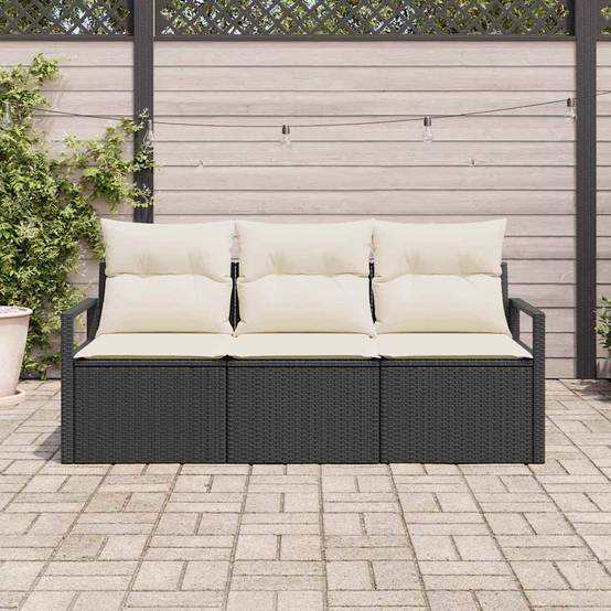 ComfortXL - Petit salon de jardin 3 places en polyrotin modulable pour balcon Noir – ComfortXL Outdoor Living - Image 3