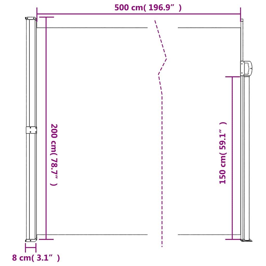 Store Banne - Auvent latéral rétractable marron 200x500 cm - MEUBLE PRO - Image 10