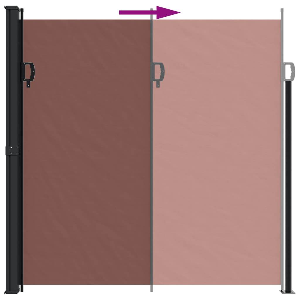 Store Banne - Auvent latéral rétractable marron 200x500 cm - MEUBLE PRO - Image 5