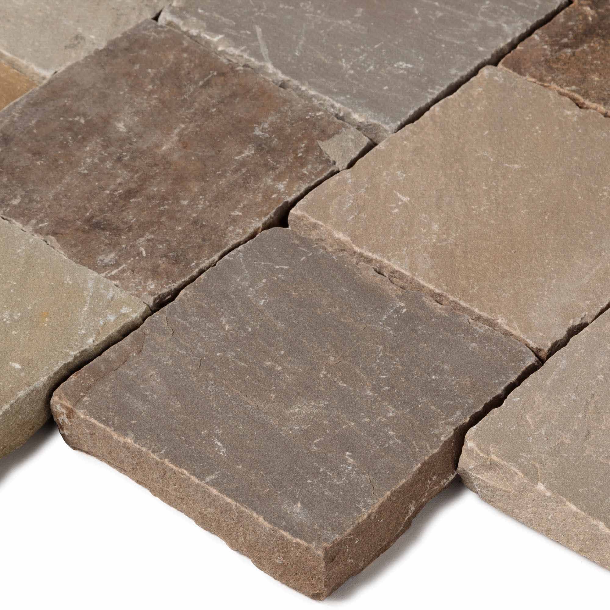 Pavé Grès Kandla Multicolore 14x14x2-2,5 cm (vendu au m² - 42 pavés/m²) - RO'MA NATURE - Image 8