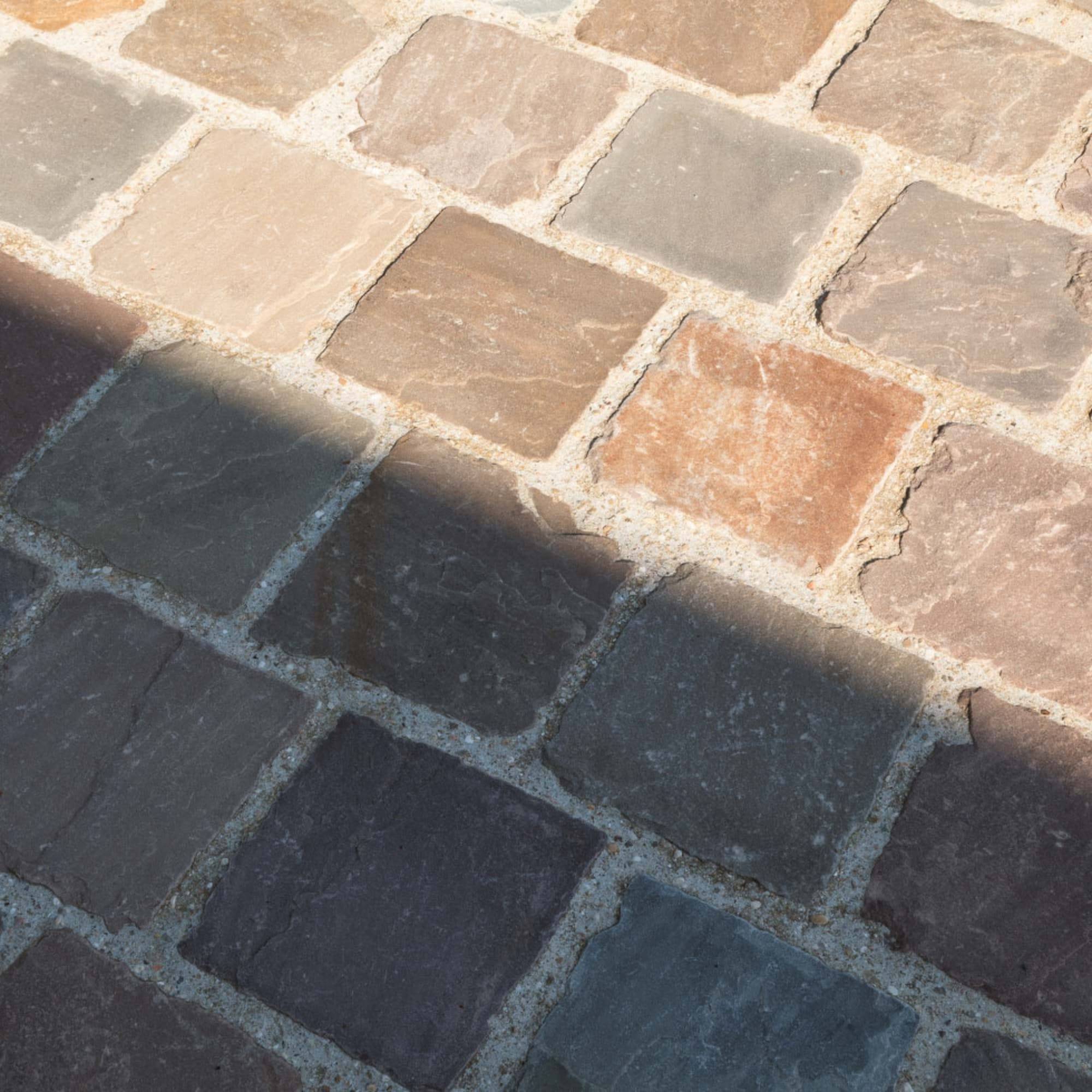 Pavé Grès Kandla Multicolore 14x14x2-2,5 cm (vendu au m² - 42 pavés/m²) - RO'MA NATURE - Image 4