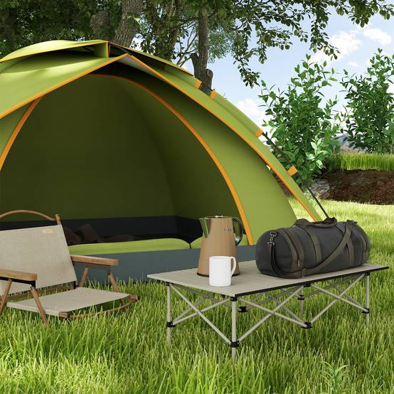 Table de camping pliante aluminium kaki 95 x 55 x 50 cm - PANGIVO - Image 3