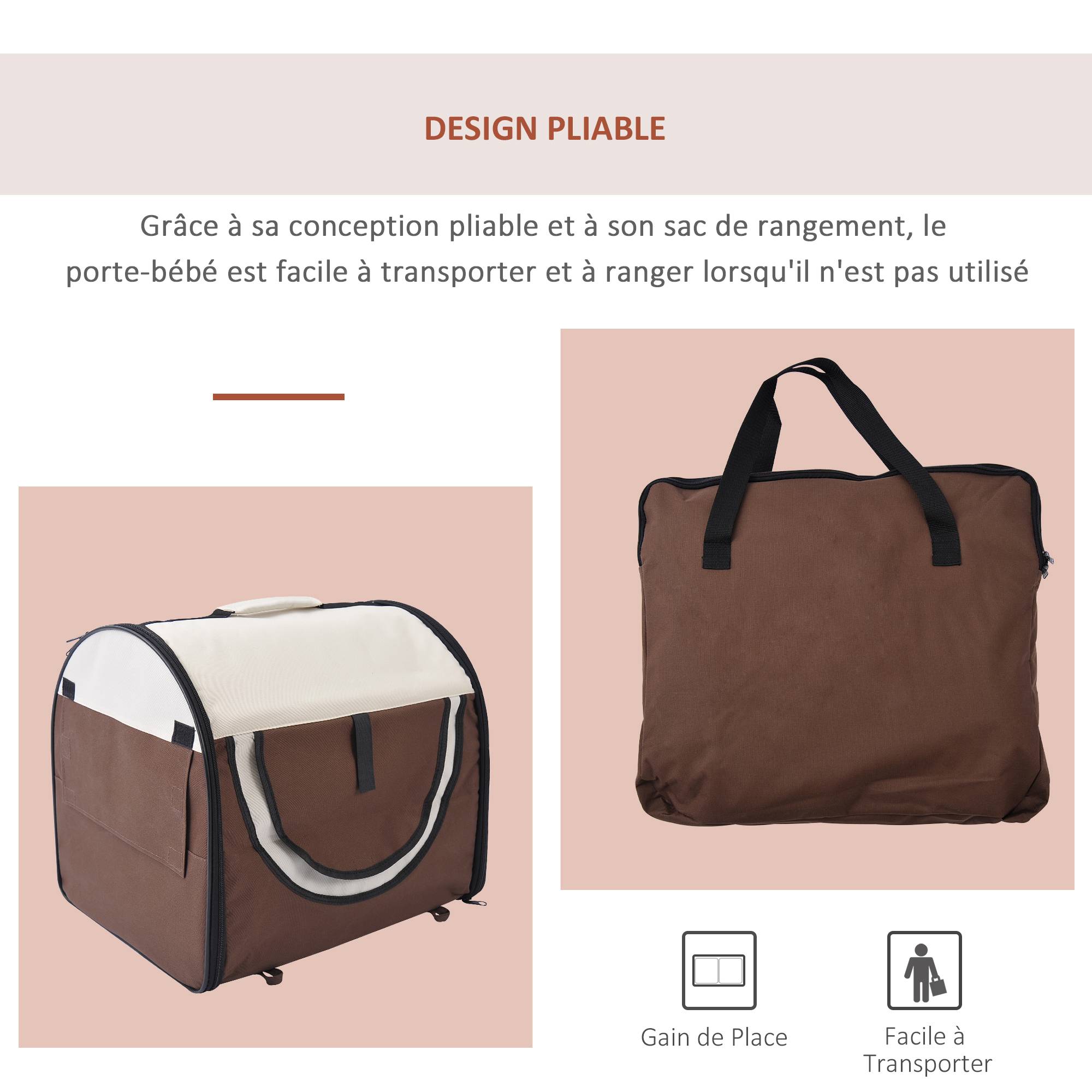 Sac de transport pliable tissu Oxford 46 x 36 x 41 cm - PANGIVO - Image 6