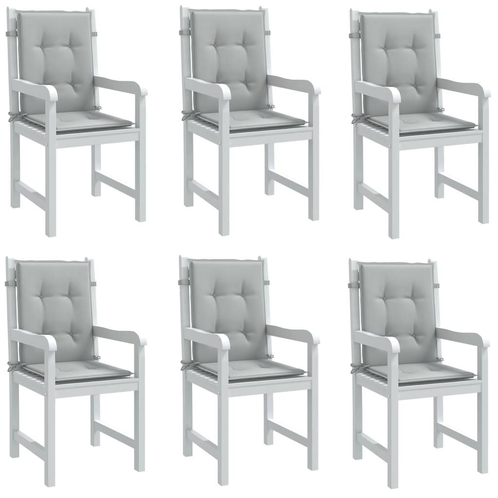ComfortXL - Lot de 6 Coussins Dossier Bas Polyester Anti-glisse pour Chaise de Jardin Gris Clair Mélangé 100x50cm – ComfortXL Outdoor Living