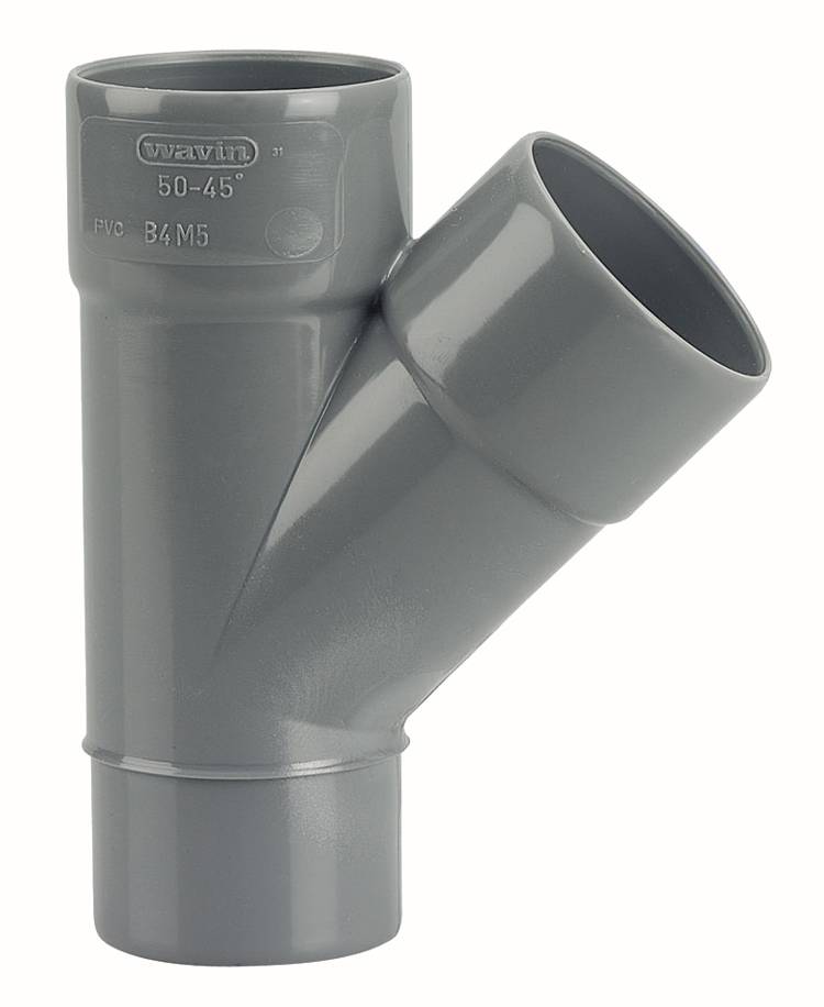Culotte PVC mâle-femelle 45° D50 - WAVIN - 3026018 - Image 2