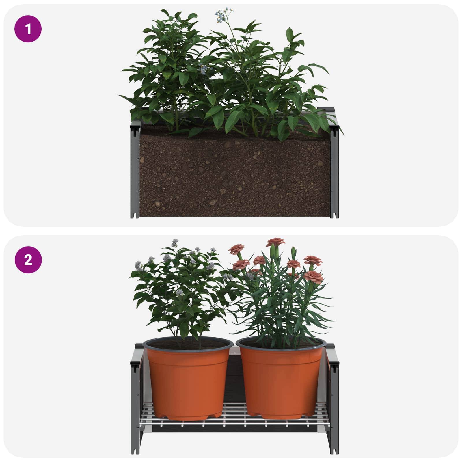 Prolenta Premium - Jardinière aluminium gris 50 x 30 x 22 cm - Prolenta premium p327.2 - Image 8