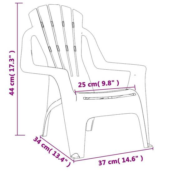 Lot de 2 Chaises de jardin | Chaise d'extérieur pour enfants vert 37x34x44 cm PP - Image 8