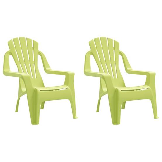 Lot de 2 Chaises de jardin | Chaise d'extérieur pour enfants vert 37x34x44 cm PP - Image 1