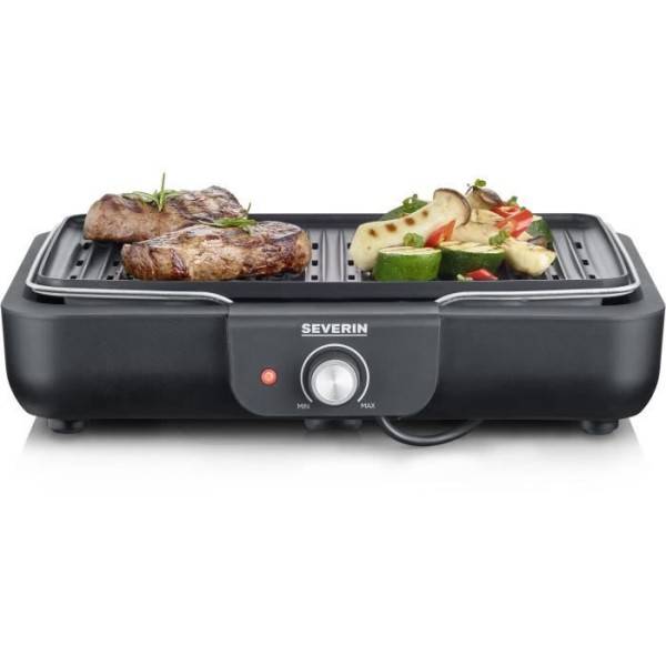 Severin - Barbecue Electrique - Grillade  électrique SEVERIN - PG8556 - Surface de cuisson 37x29cm - Thermostat réglable - 2300W