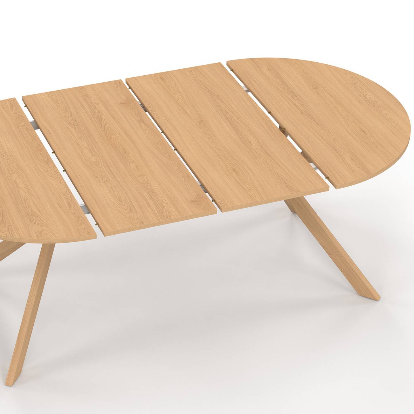 IDMARKET - Table à manger extensible ronde ALIX 4-10 personnes pied araignée bois effet hêtre 110-200 cm - Image 7