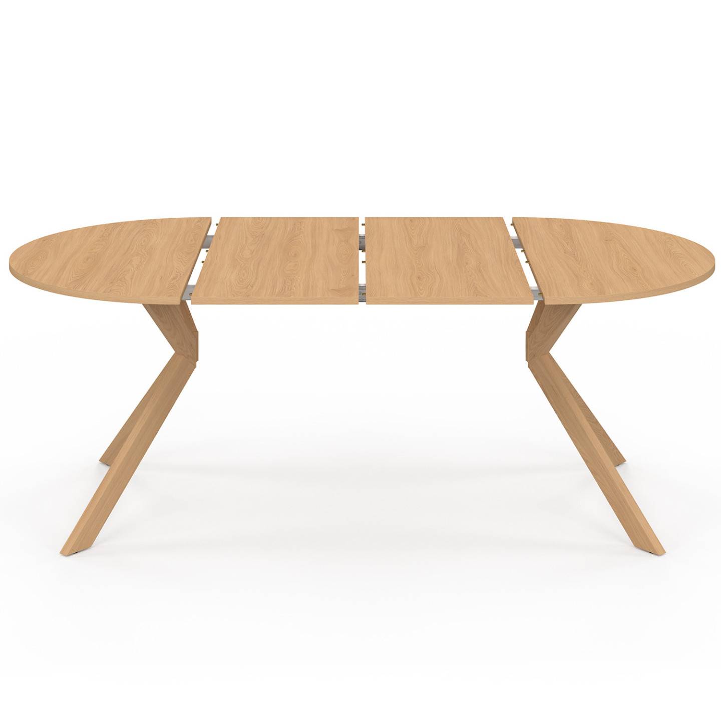 IDMARKET - Table à manger extensible ronde ALIX 4-10 personnes pied araignée bois effet hêtre 110-200 cm - Image 5
