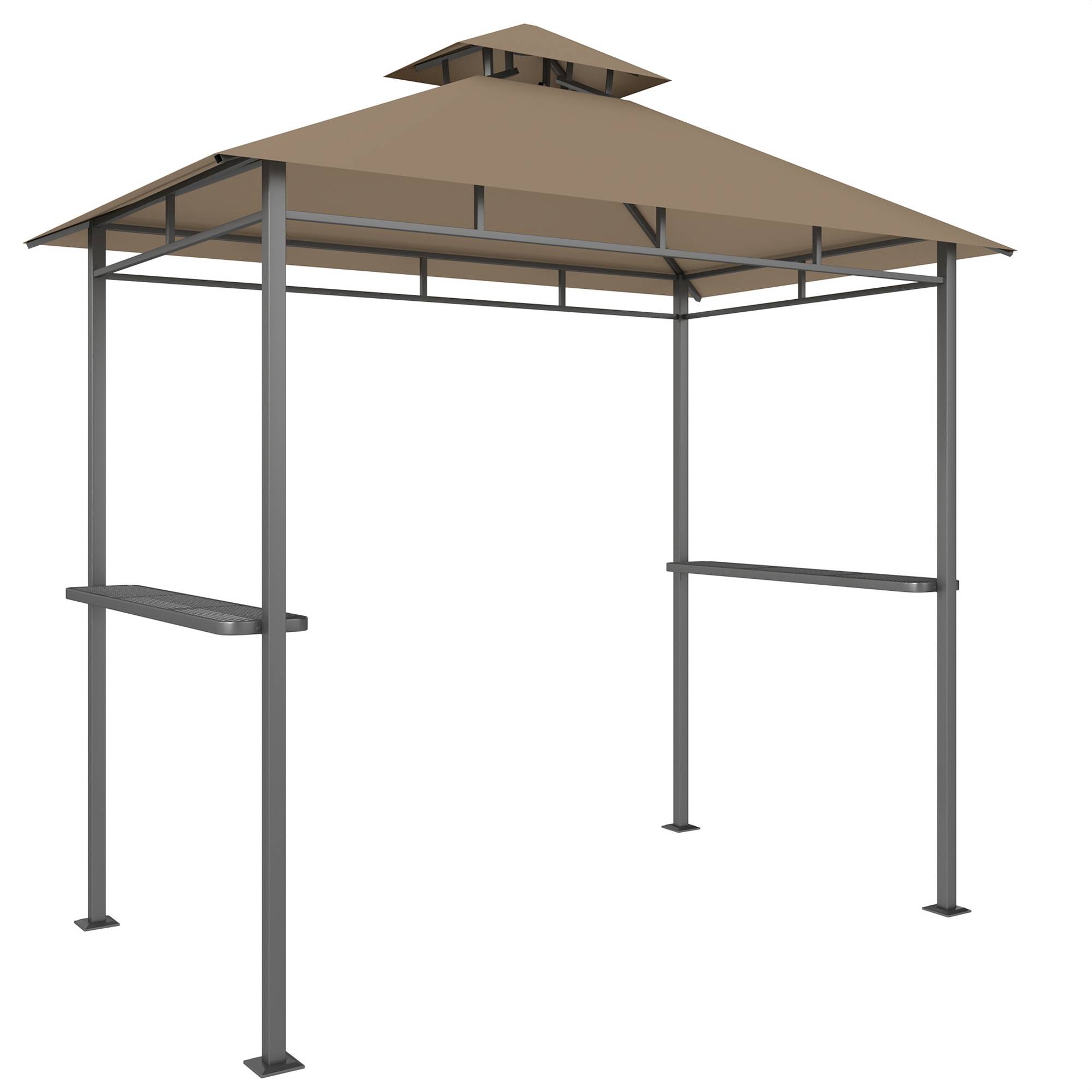 Maison Chic - Tonnelle de jardin extérieur, tente pour barbecue 245x146x255cm, double toit, Métal Marron fr12 - Image 1