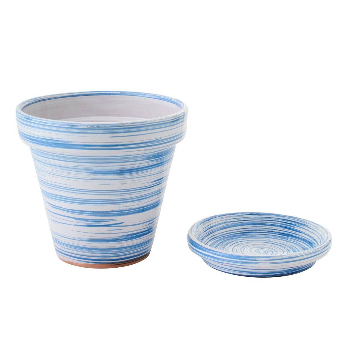J-Line - Cache-Pot Avec Soucoupe "Julio" 27cm Bleu - Image 2
