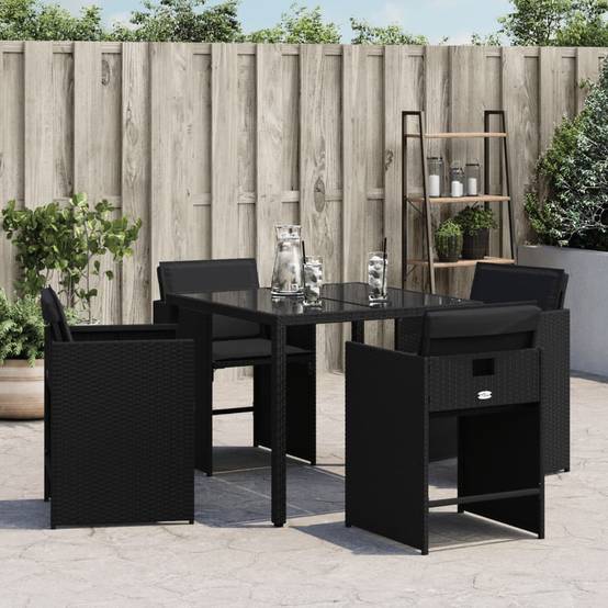 Chaise bois composite 4 places rotin noir 50,5 x 54 x 79 cm - Prolenta premium p390.9 - Image 3
