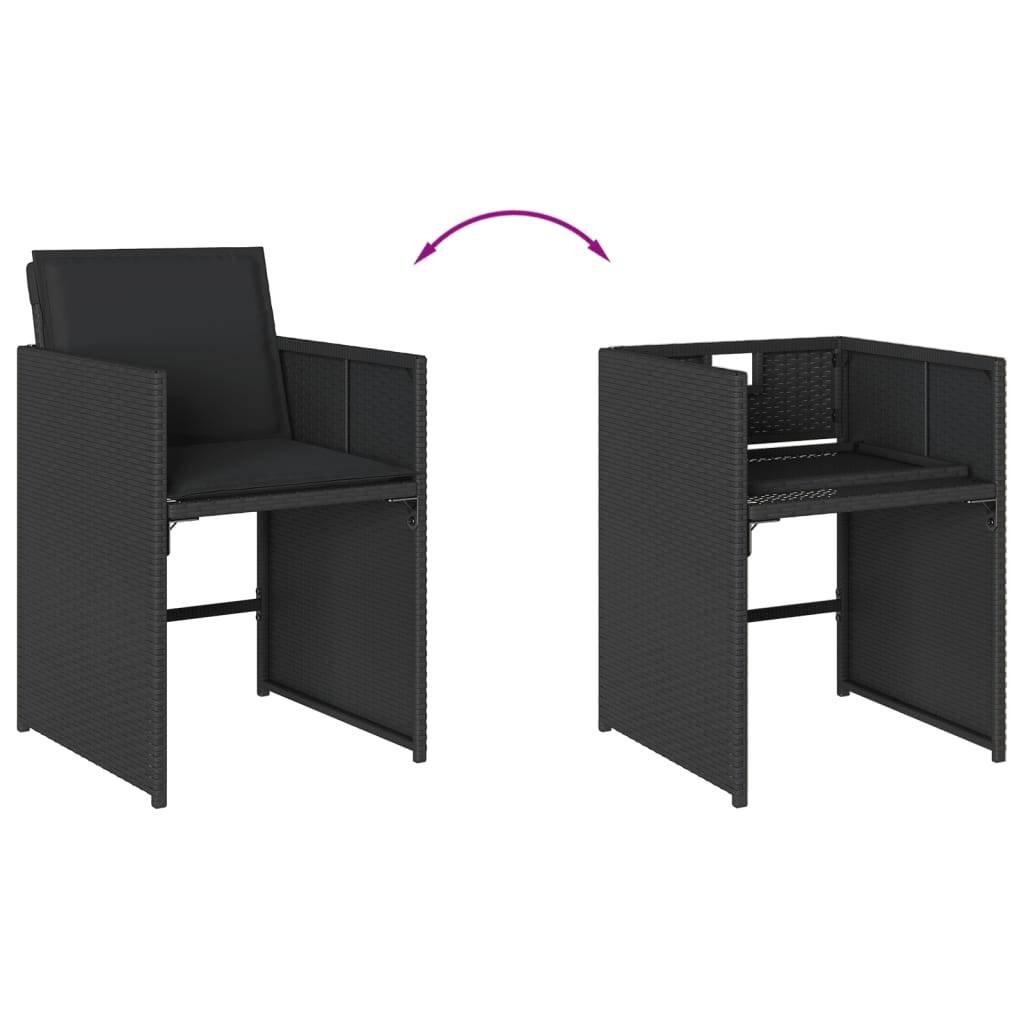 Chaise bois composite 4 places rotin noir  50,5 x 54 x 79 cm  - Prolenta premium  p390.9 - Image 8