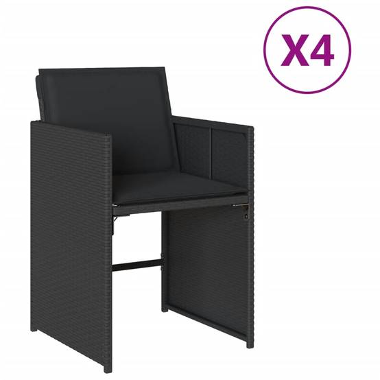 Chaise bois composite 4 places rotin noir 50,5 x 54 x 79 cm - Prolenta premium p390.9 - Image 1