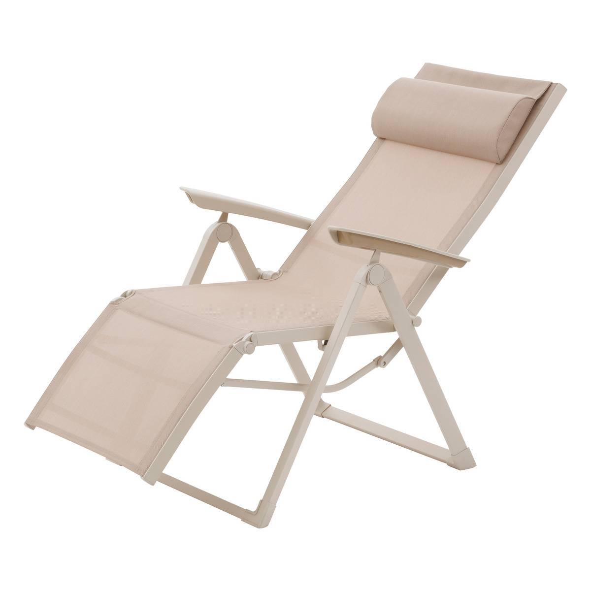 Hesperide - Fauteuil de jardin inclinable "Decima" lin & argile 8 positions en aluminium et texaline - Hespéride - Image 2