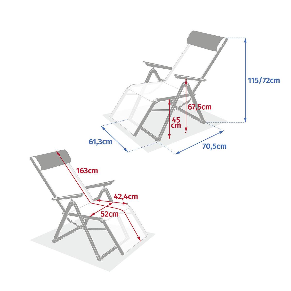 Hesperide - Fauteuil de jardin inclinable "Decima" lin & argile 8 positions en aluminium et texaline - Hespéride - Image 9