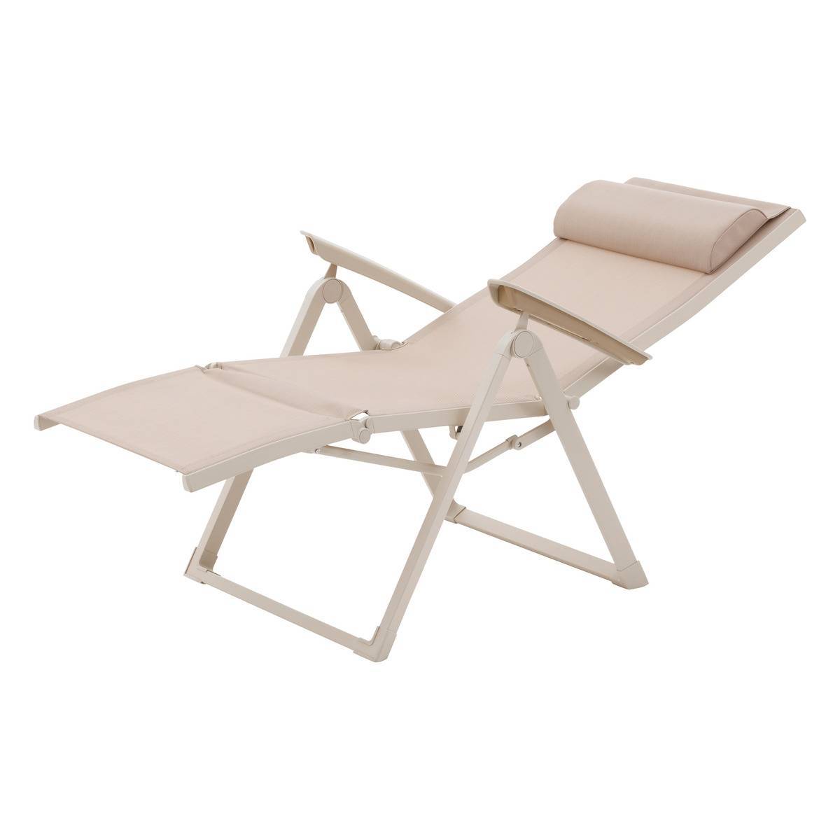 Hesperide - Fauteuil de jardin inclinable "Decima" lin & argile 8 positions en aluminium et texaline - Hespéride - Image 5