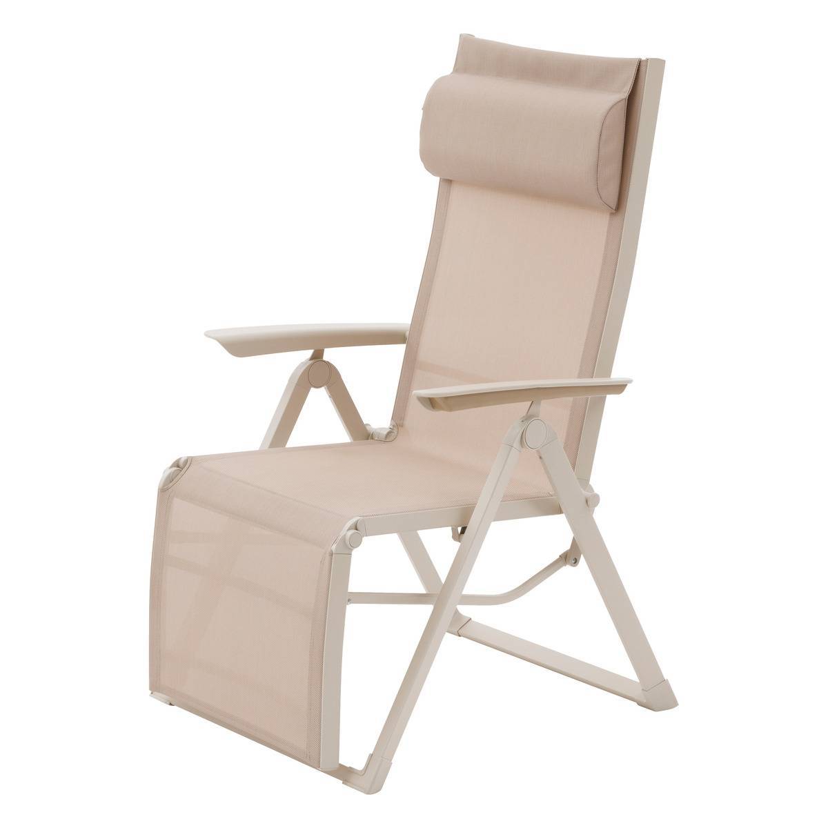 Hesperide - Fauteuil de jardin inclinable "Decima" lin & argile 8 positions en aluminium et texaline - Hespéride - Image 3