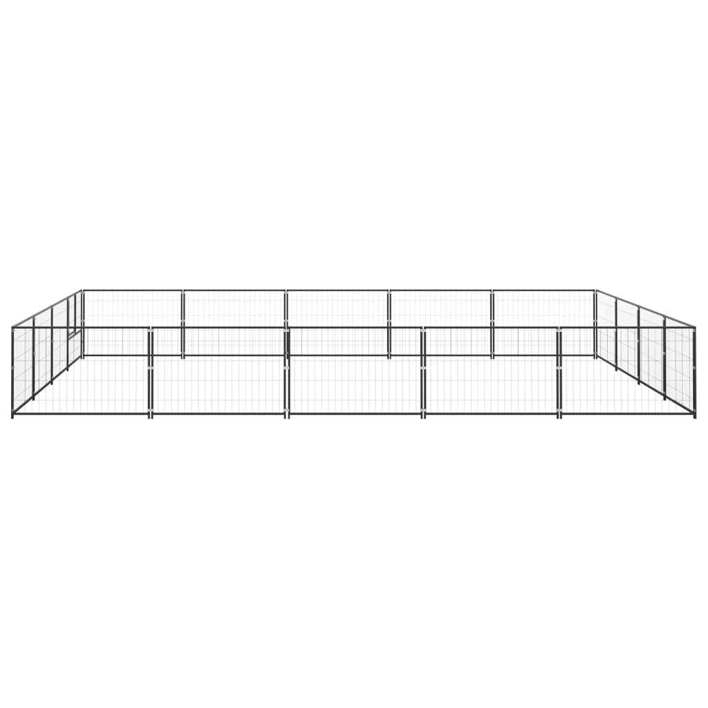 Helloshop26 - Chenil extérieur cage enclos parc animaux chien noir 20 m² acier - Image 3