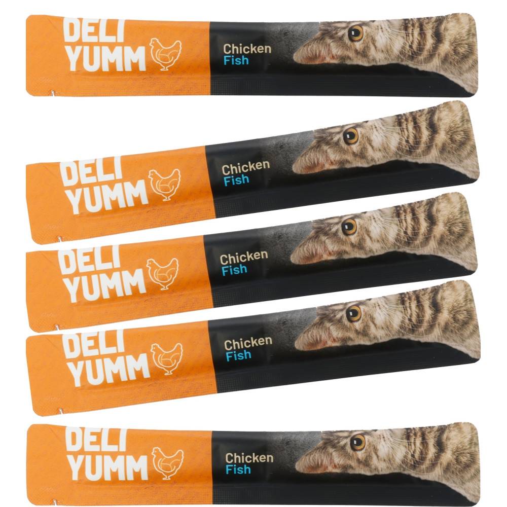 Friandise Deli Yumm Pâté Anti-stress au Poulet et Poisson 5 x 14 g (70 g) pour Chat - Image 4