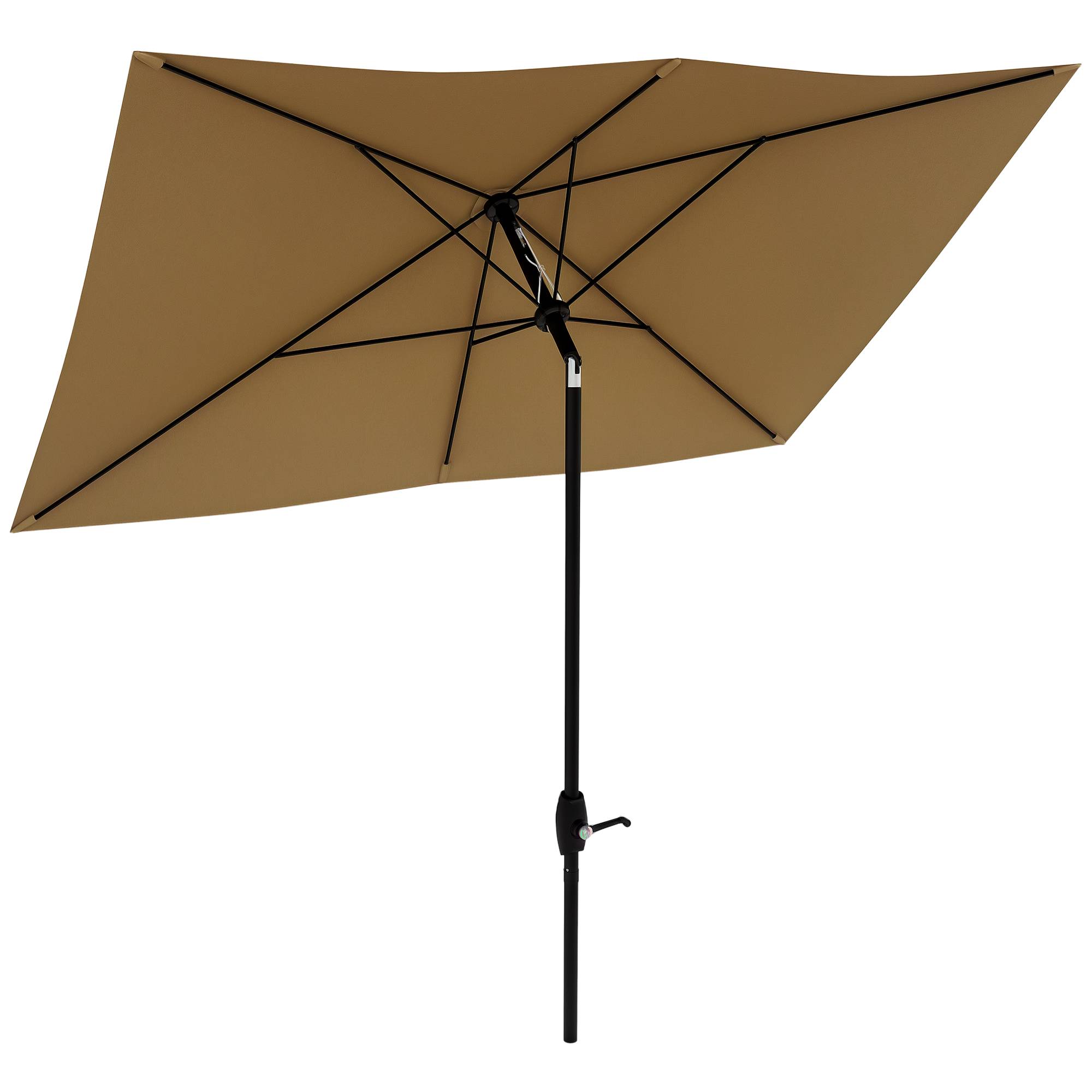 Parasol rectangulaire inclinable en aluminium et polyester marron 290 x 200 x 248 cm - PANGIVO - Image 1