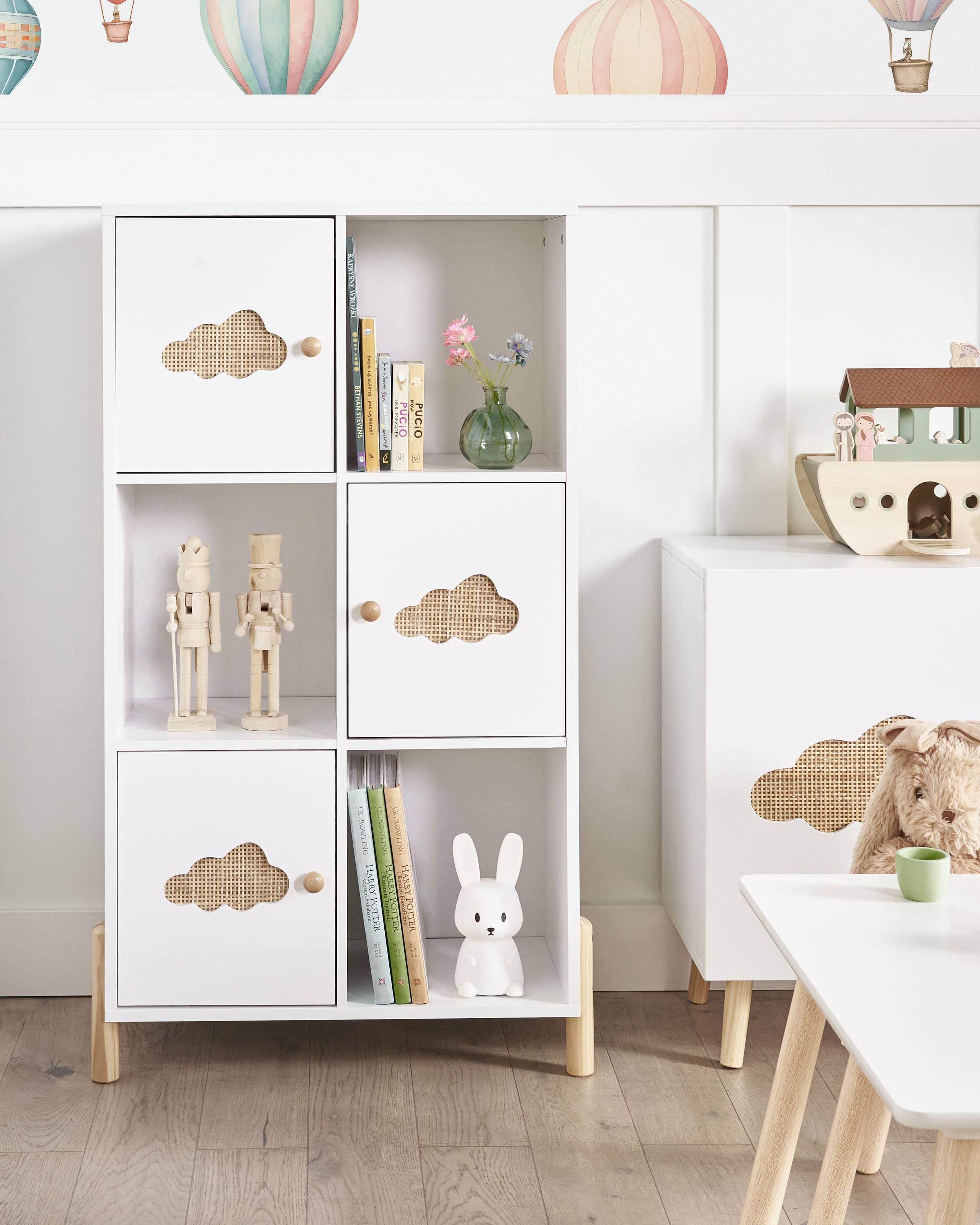 Beliani - Meuble de rangement MDF Blanc CLOUDY - 60x30x111- Beliani